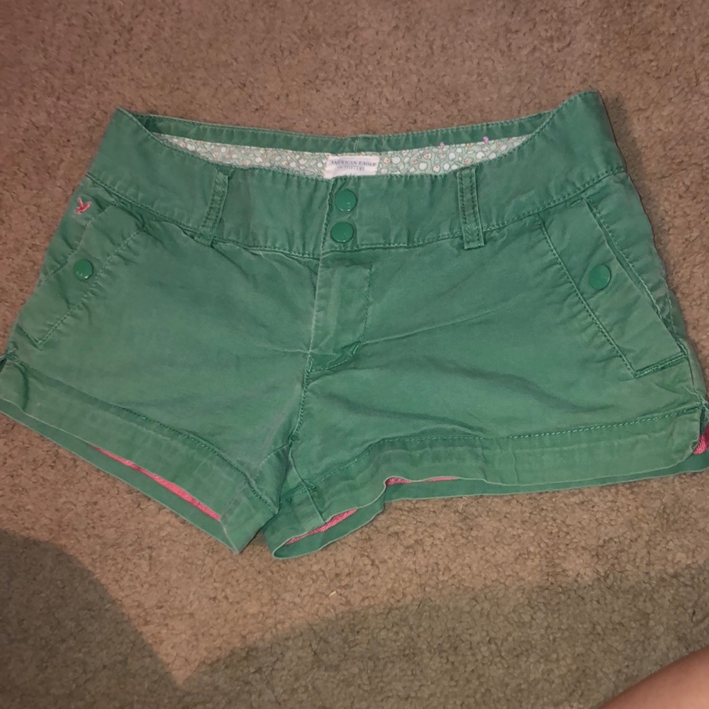 American Eagle Stretch Green Shorts